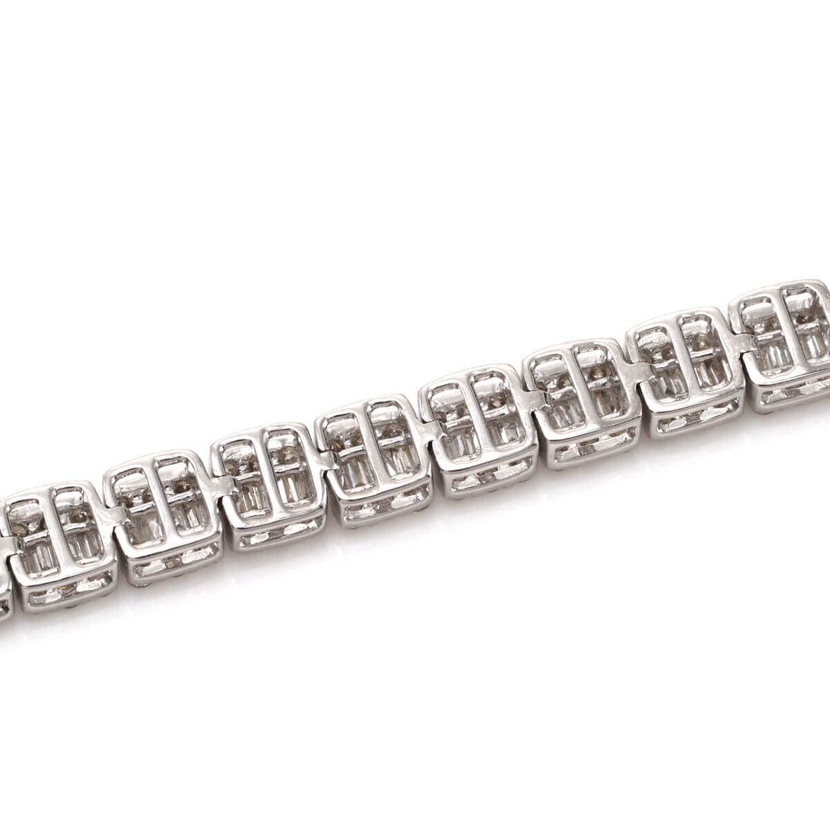 ダイヤモンド 10K ホワイトゴールド ネックレス 幅4.5mm 45cm N23714-10KW