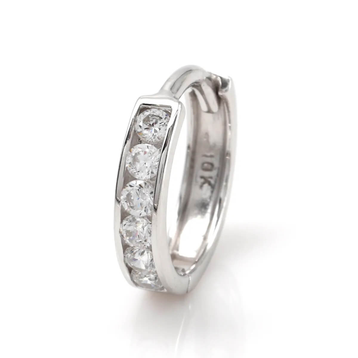 10K ホワイトゴールド ピアス 11mm 973-1264