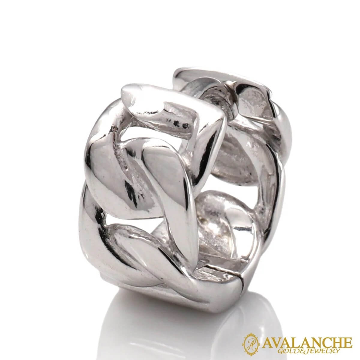 10K ホワイトゴールド ピアス 10mm 973-3060