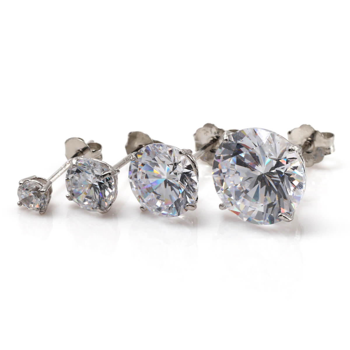 14K ホワイトゴールド ピアス 3mm-9mm 973-21/45/69/83