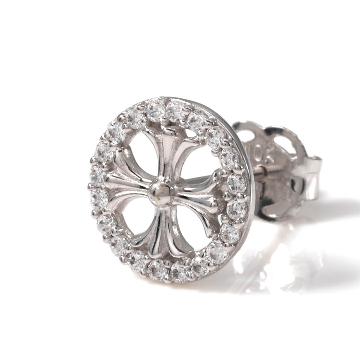 10K ホワイトゴールド ピアス 7.5mm 973-3497