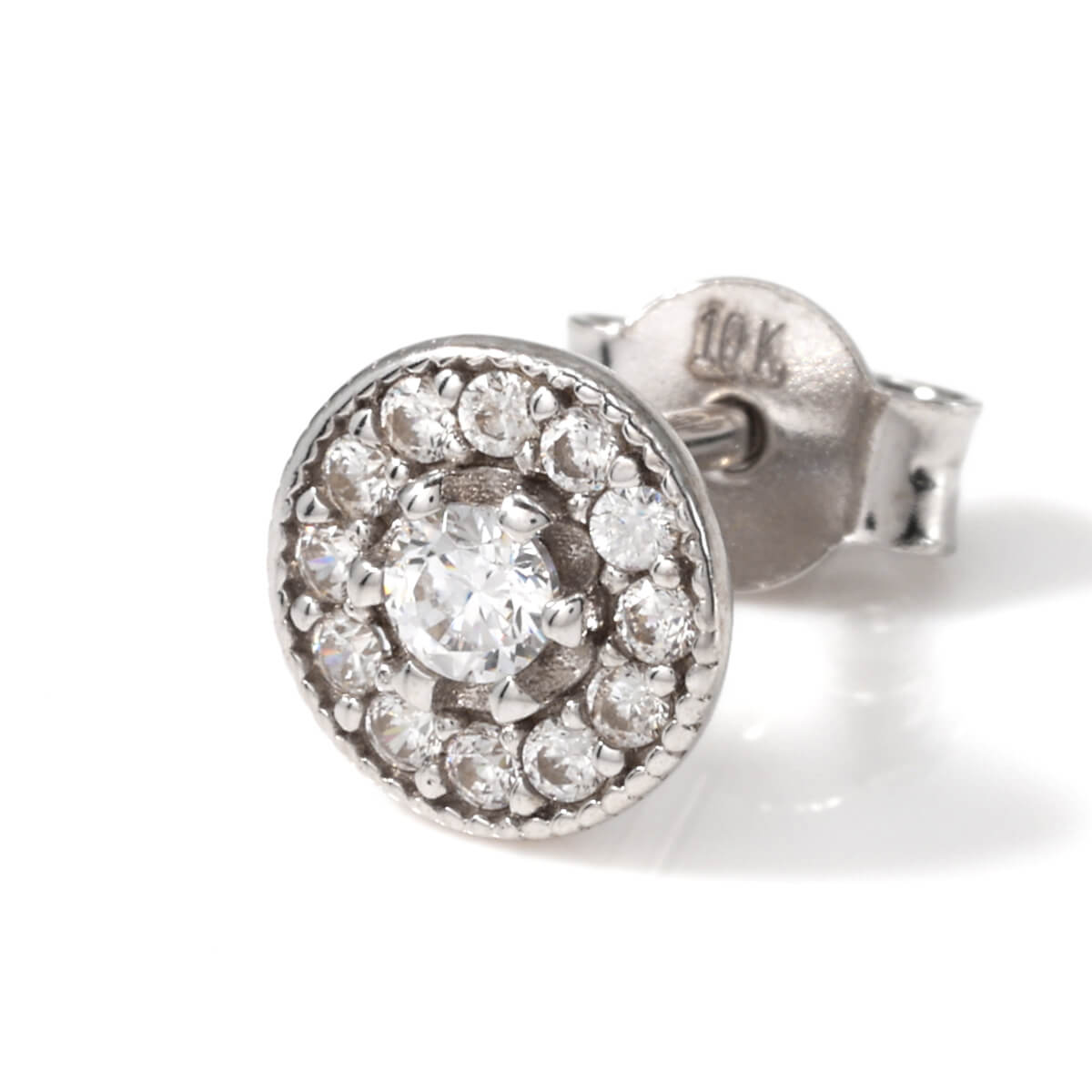 10K ホワイトゴールド ピアス 7mm 973-3558