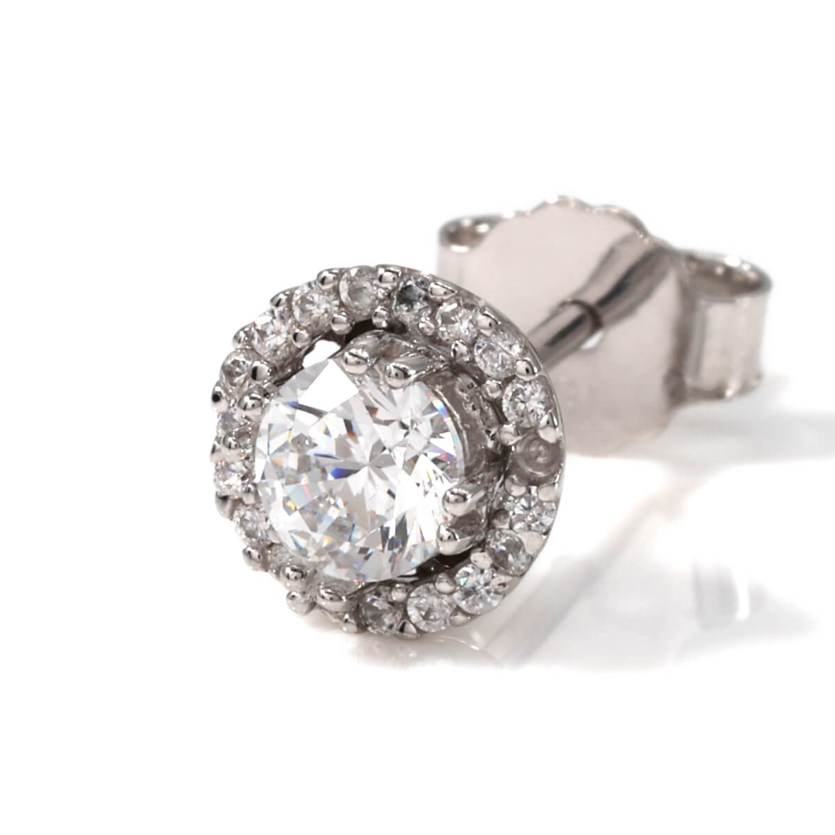 10K ホワイトゴールド ピアス 6.5mm 973-3572