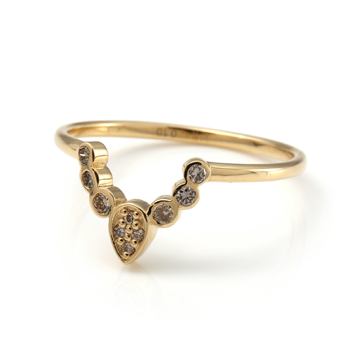 ダイヤモンド 18K イエローゴールド リング 14号 AR-7375