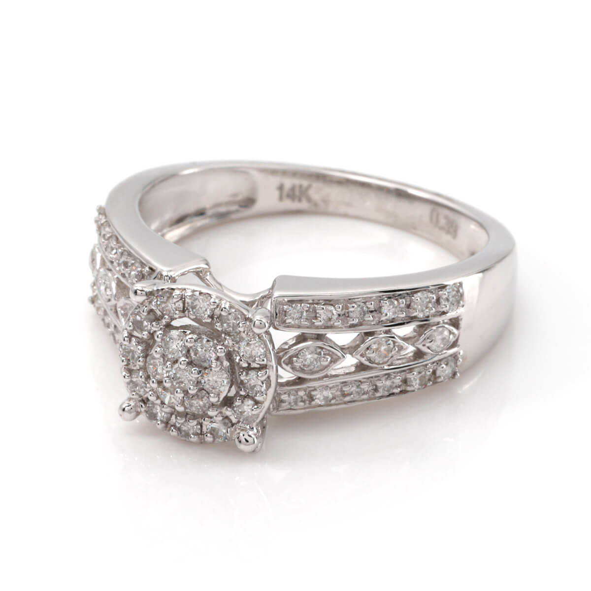 ダイヤモンド 14K ホワイトゴールド リング 13号 ALWRV13443-1