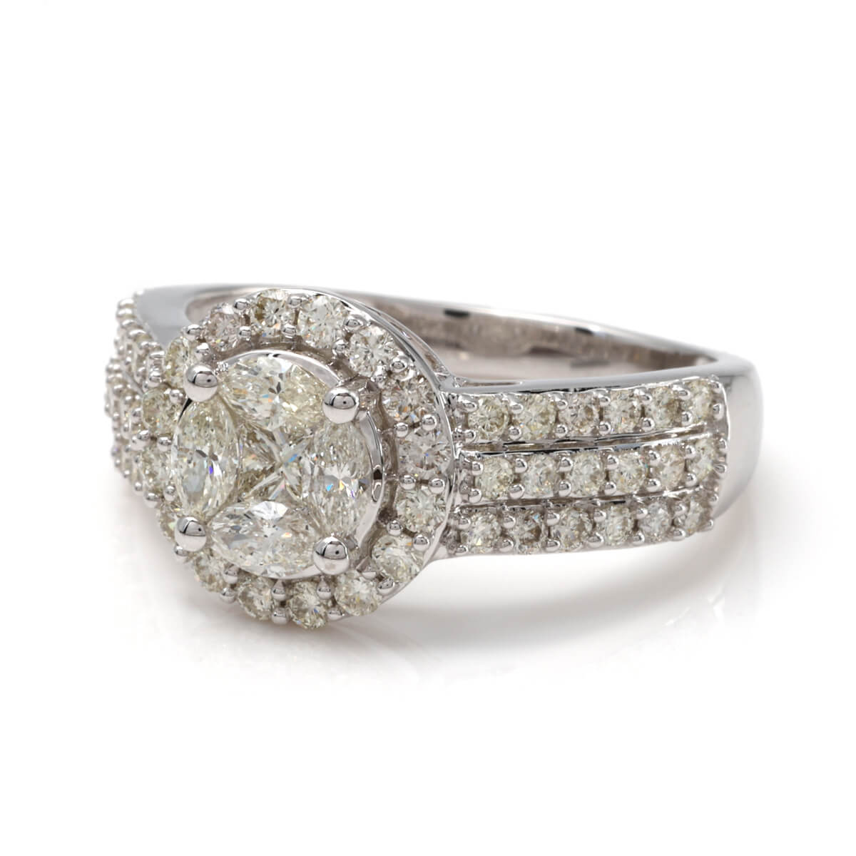 ダイヤモンド 18K ホワイトゴールド リング 12号-13号 AJOR-V6627