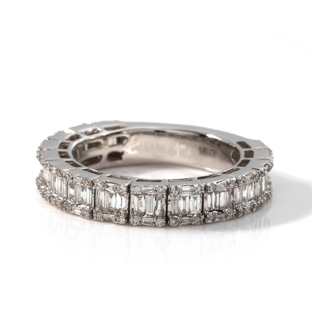 ダイヤモンド 14K ホワイトゴールド リング 14号 AGMR-787-WG