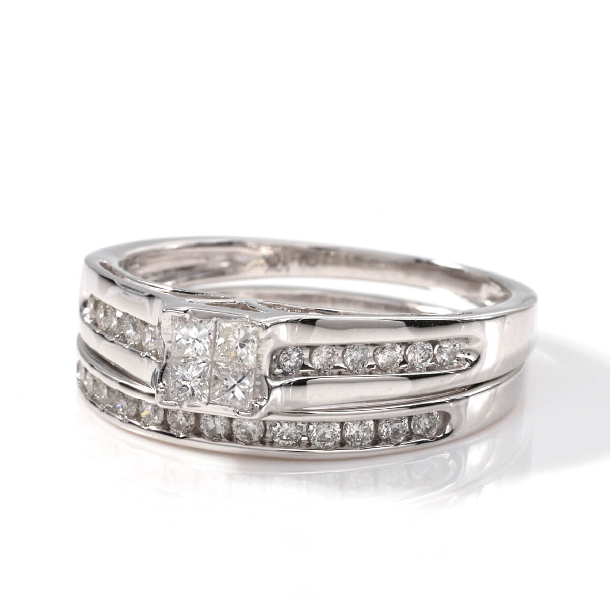 ダイヤモンド 10K ホワイトゴールド リング 13号AGMBRF-6402-WG