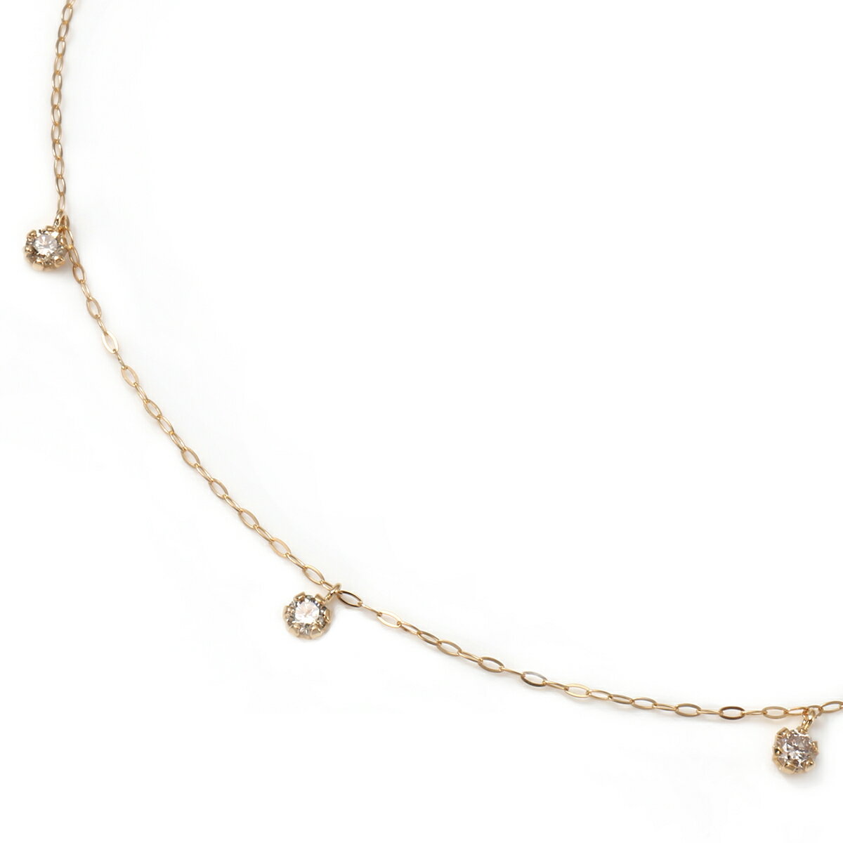 樂天商城 - ダイヤモンド 18K イエローゴールド ネックレス&ペンダント 45cm STATION-040