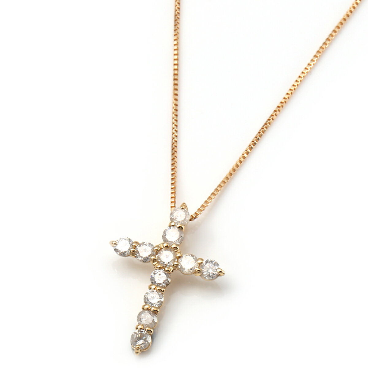 ダイヤモンド 18K イエローゴールド ネックレス&ペンダント 45cm APN-6440(M)WH