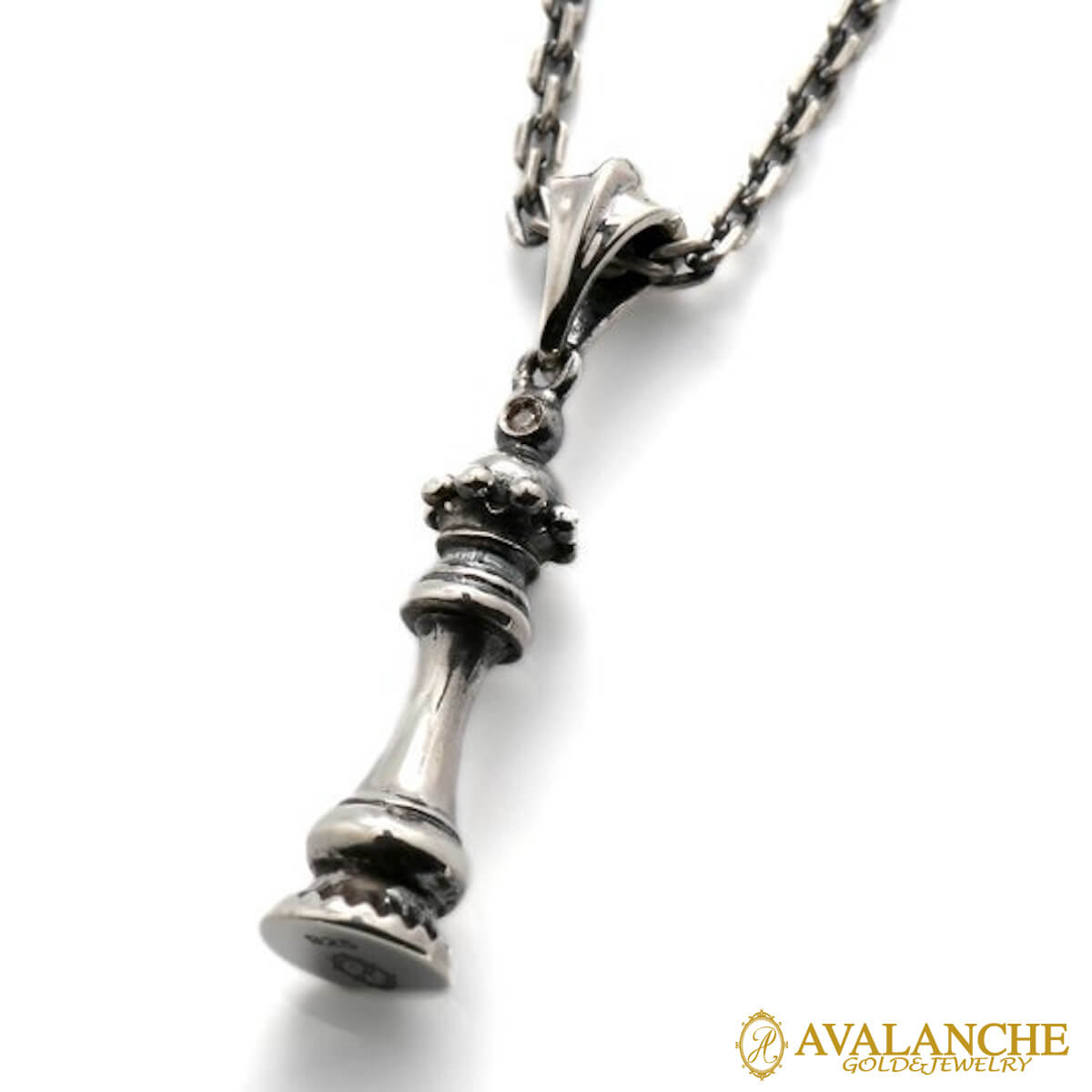 ダイヤモンド シルバー ネックレス&ペンダント 40cm いぶし加工 3-13809-03-CA050