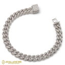 ダイヤモンド 10K ホワイトゴールド マイアミブレスレット 幅8.2mm 19cm MBR3982W