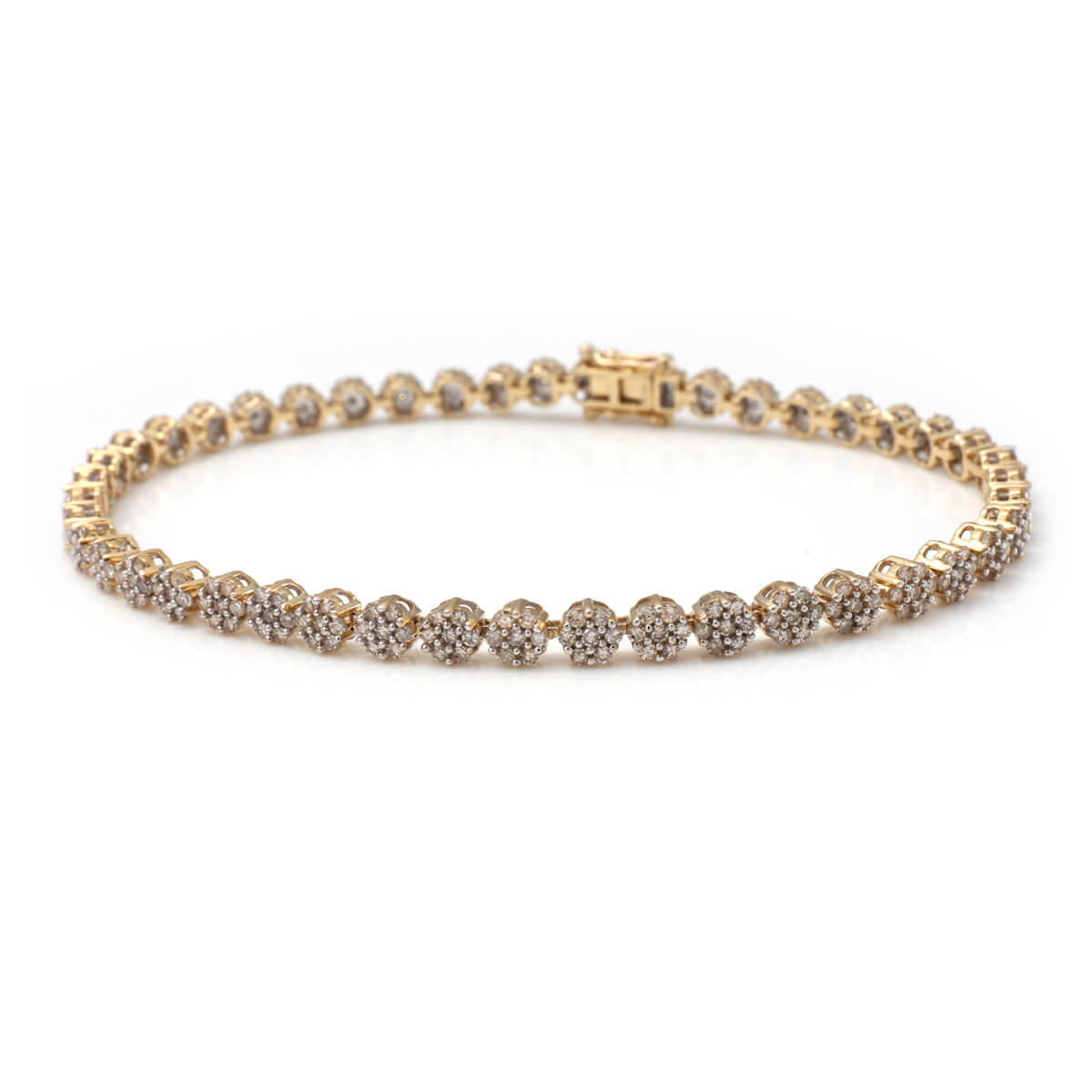 乐天商城 - ダイヤモンド 10K イエローゴールド ブレスレット 幅3.8mm 18cm A1225836-YG