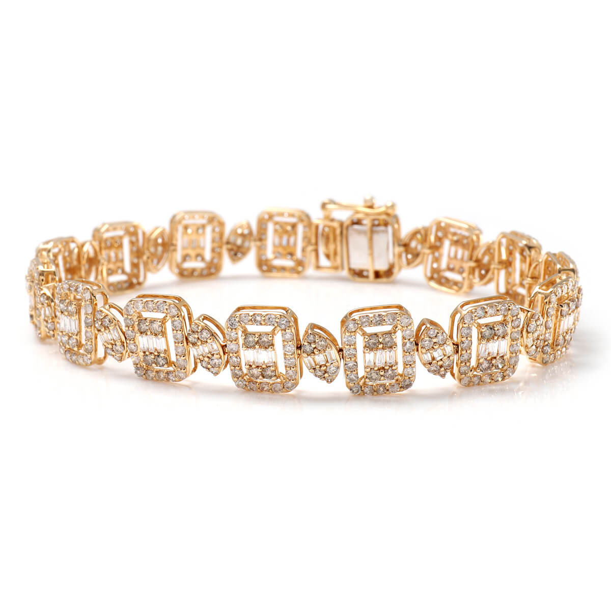 ダイヤモンド 18K イエローゴールド ブレスレット 幅9mm 17cmABL-V2965