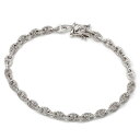 ダイヤモンド 10K ホワイトゴールド ブレスレット 幅4.5mm 19cm ADBAV09800