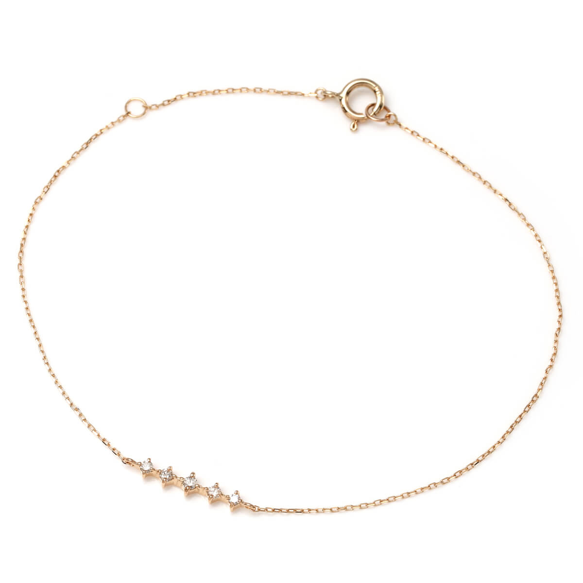 ダイヤモンド 10K イエローゴールド ブレスレット 17cm AMJY04702N