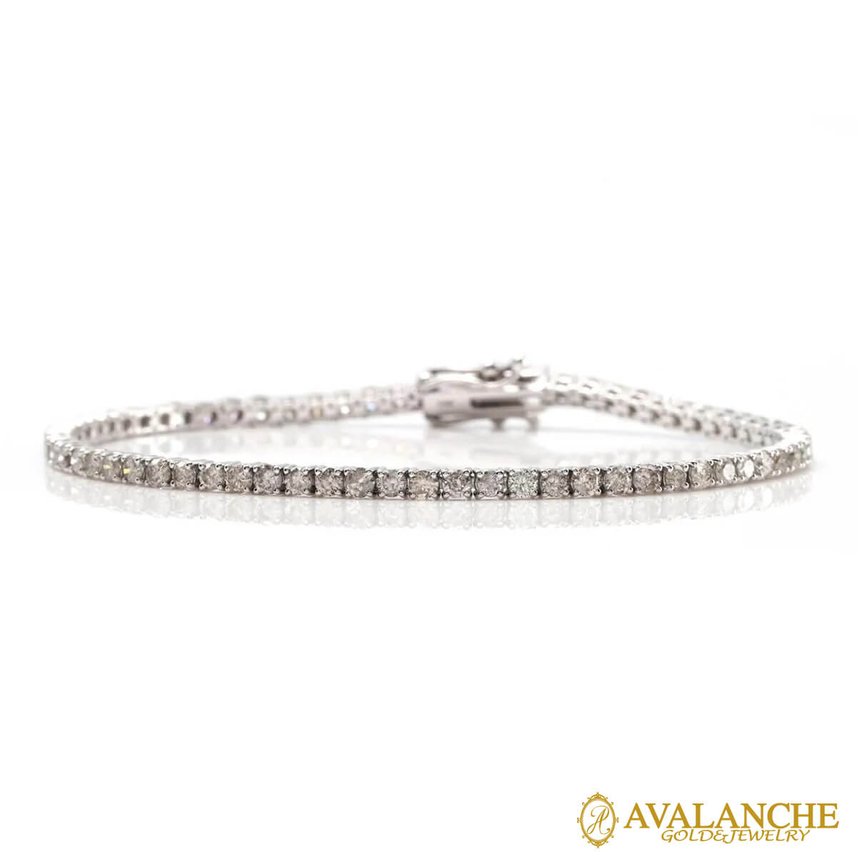 ダイヤモンド 14K ホワイトゴールド テニスブレスレット 幅2.5mm 18cm ADBAV9850-1