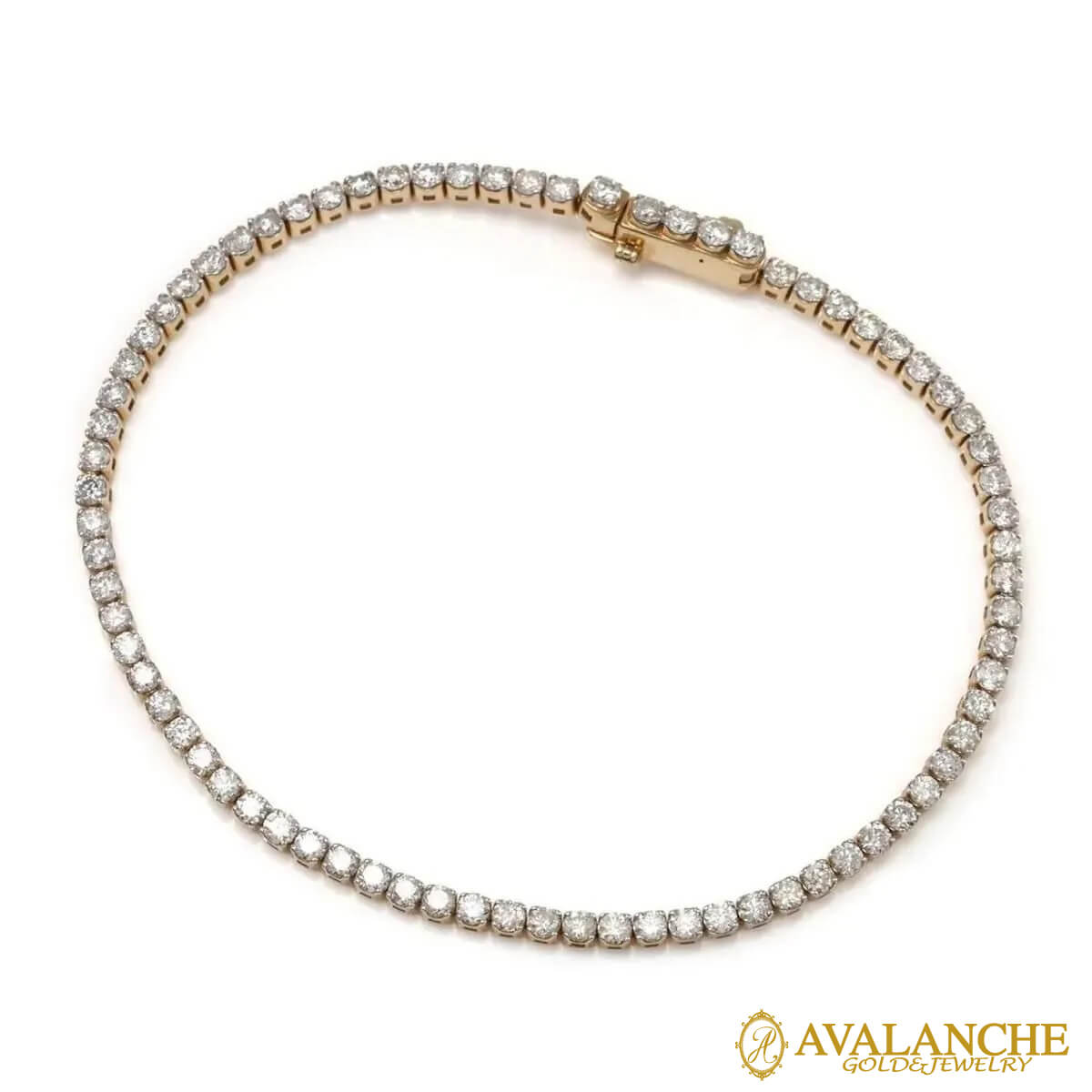 ダイヤモンド 14K イエローゴールド テニスブレスレット 幅2.2mm 18cm ADBAV7043-8