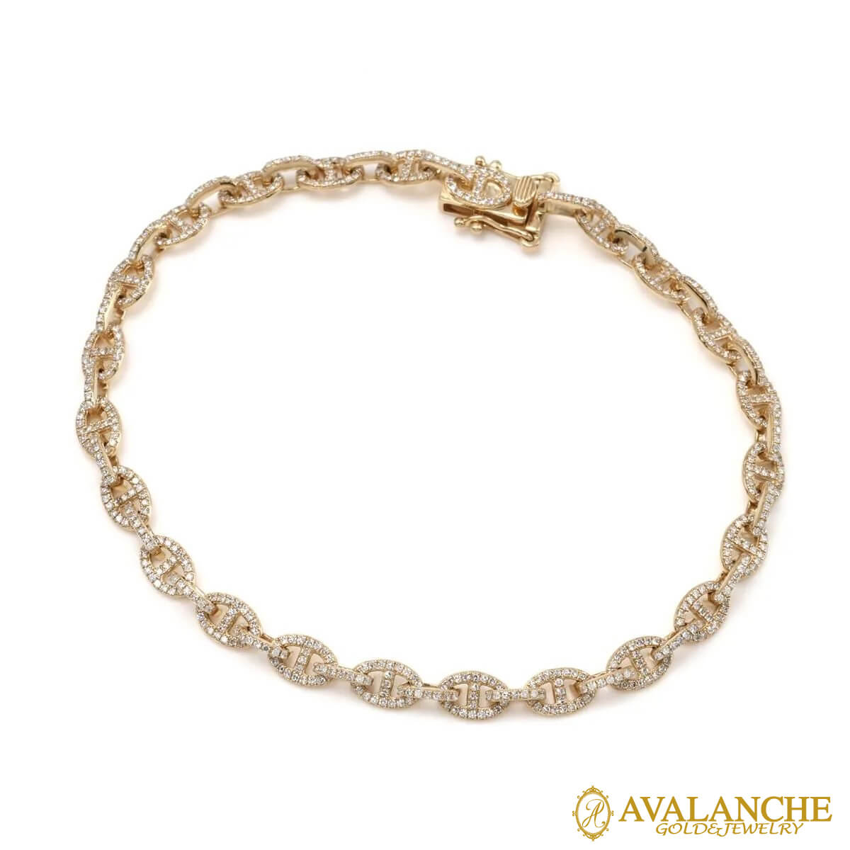 乐天商城 - ダイヤモンド 14K イエローゴールド アンカーブレスレット 幅4.8mm 19cm ADBAV9800