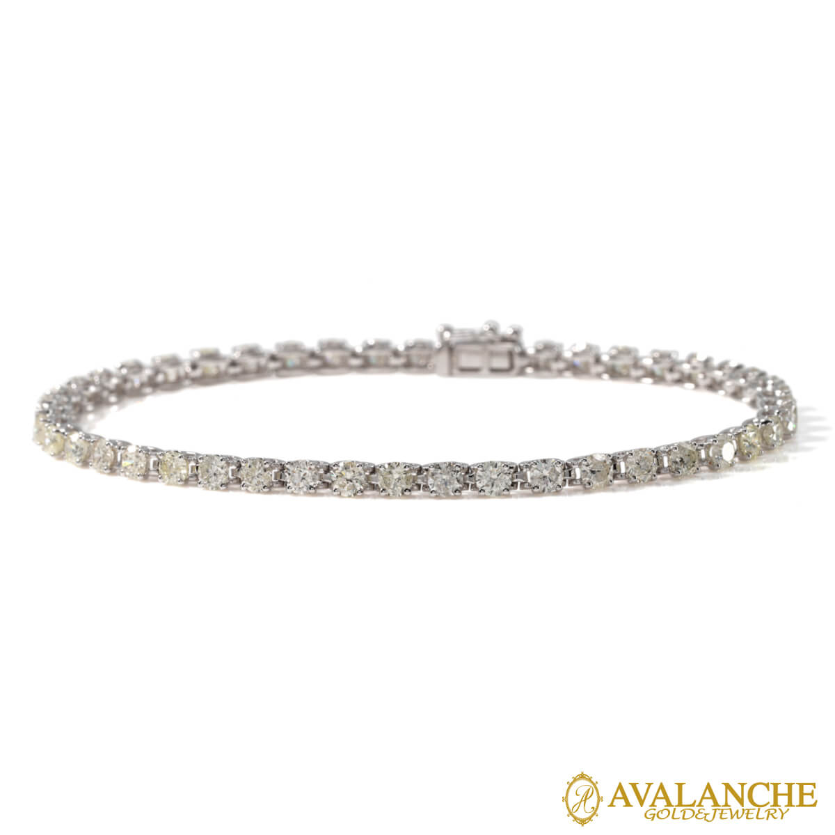 ダイヤモンド 14K ホワイトゴールド テニスブレスレット 幅2.8mm 17.5cm B15300E-D-14KW