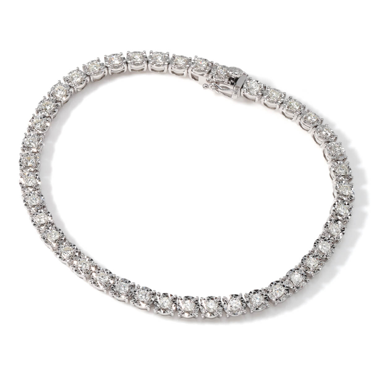 ダイヤモンド 18K ホワイトゴールド テニスブレスレット 幅4.5mm 19cm B13065C-FCX-1-18KW