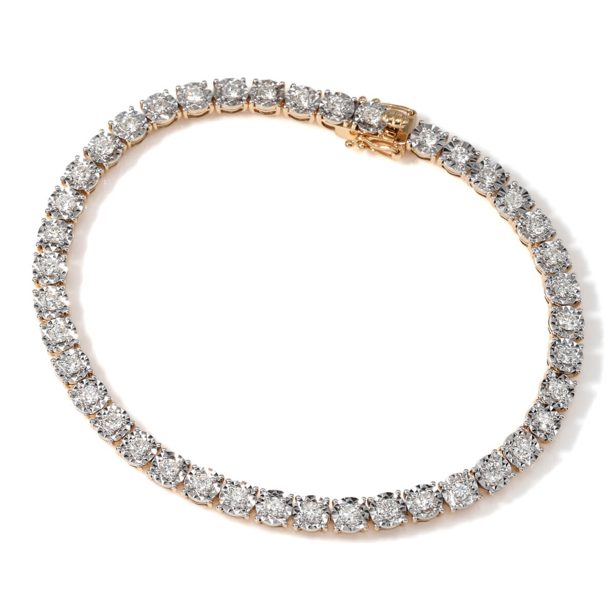 ダイヤモンド 18K イエローゴールド テニスブレスレット 幅4.5mm 19cm B13065C-FCX-1-18KY