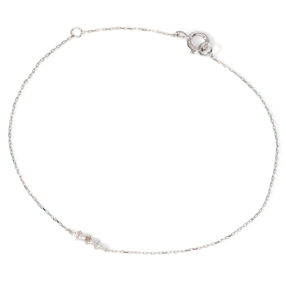 ダイヤモンド 10K ホワイトゴールド ブレスレット 17cm AT8W438020