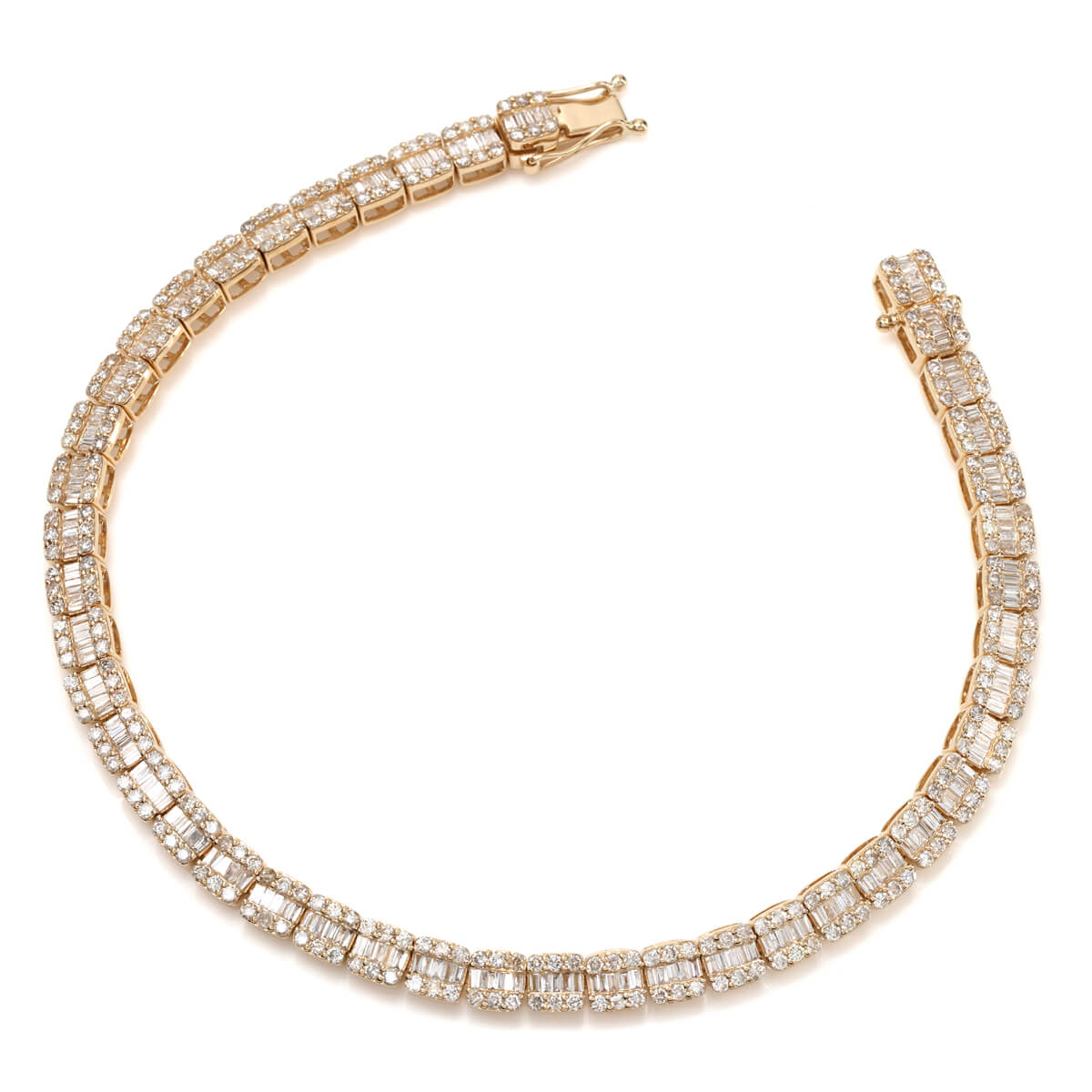 ダイヤモンド 10K イエローゴールド ブレスレット 幅4.5mm 18.5cm B23714-10KY