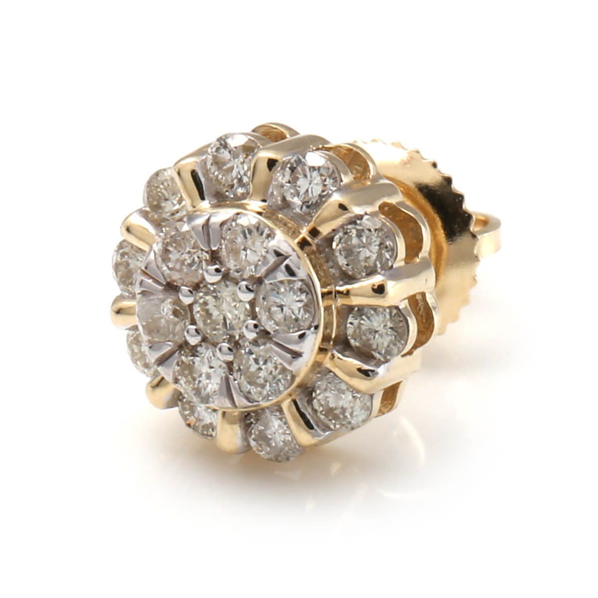 ダイヤモンド 10K イエローゴールド ピアス 9mm 127159