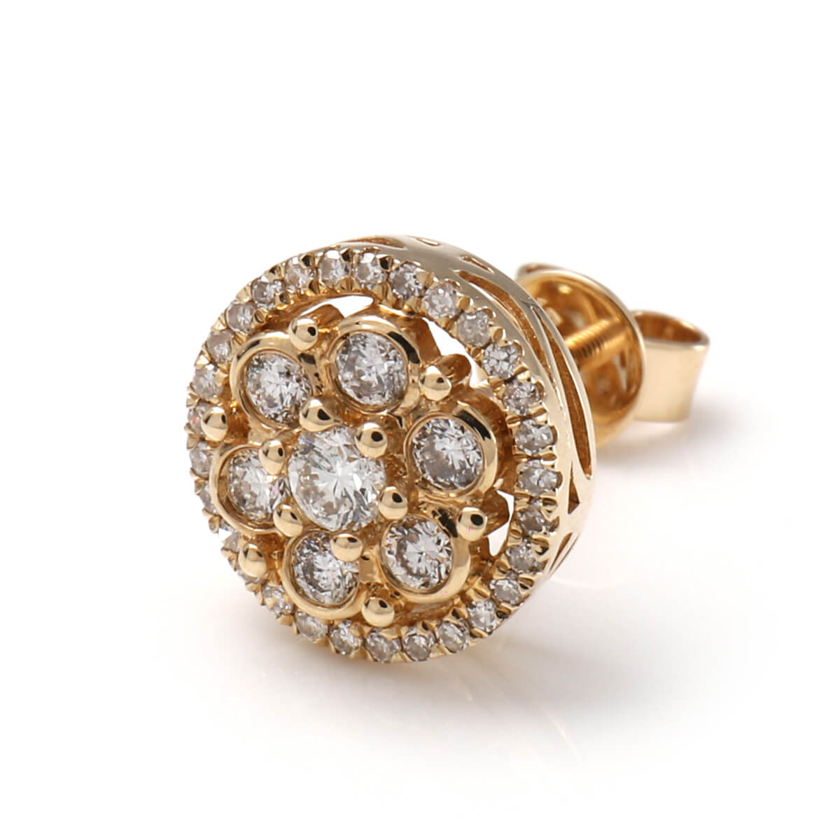 乐天商城 - ダイヤモンド 14Kイエローゴールド ピアス 9.5mm A0128044-ALY