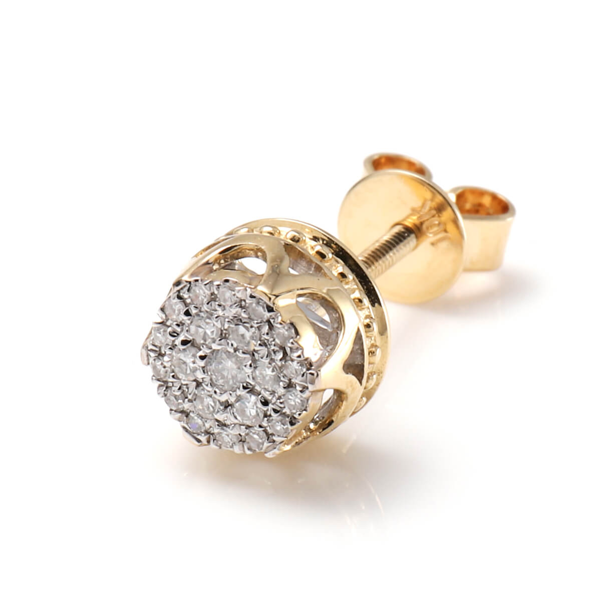 ダイヤモンド 10K イエローゴールド ピアス 6.5mm A0126751-YG(4)