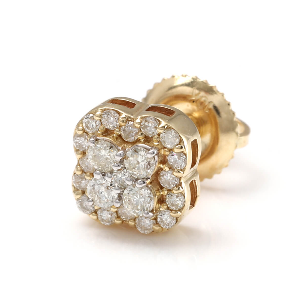 ダイヤモンド 10K イエローゴールド ピアス 8mm A121079