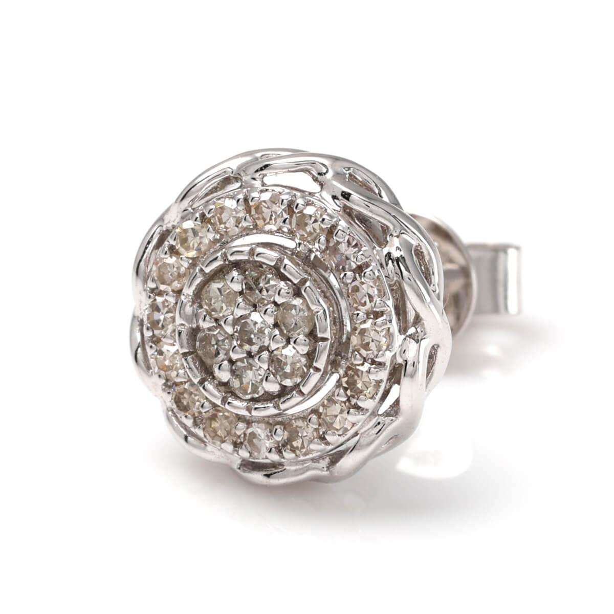 乐天商城 - ダイヤモンド 10K ホワイトゴールド ピアス 10mm A0126603-WG
