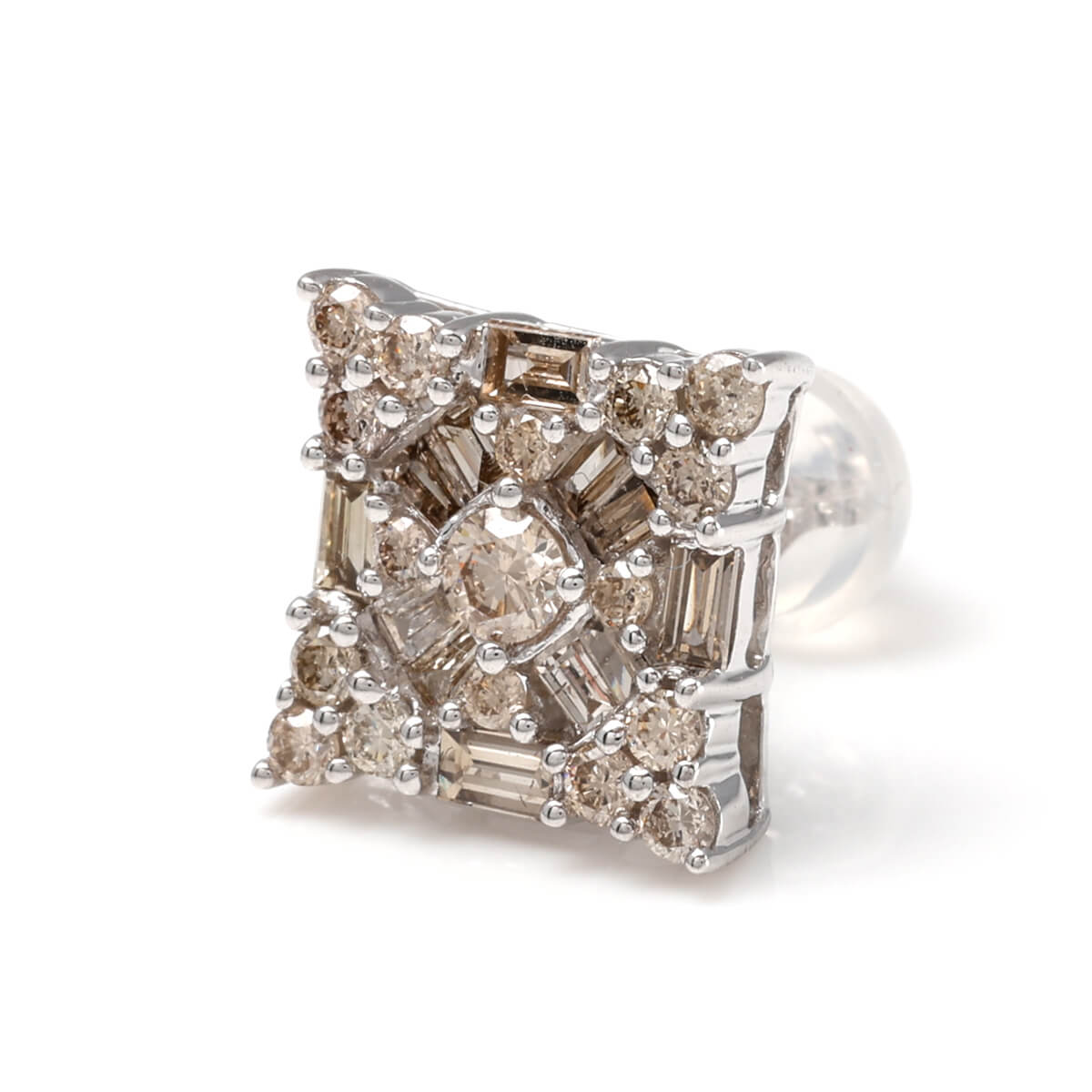 乐天商城 - ダイヤモンド 18K ホワイトゴールド ピアス 10mm APE-V4465