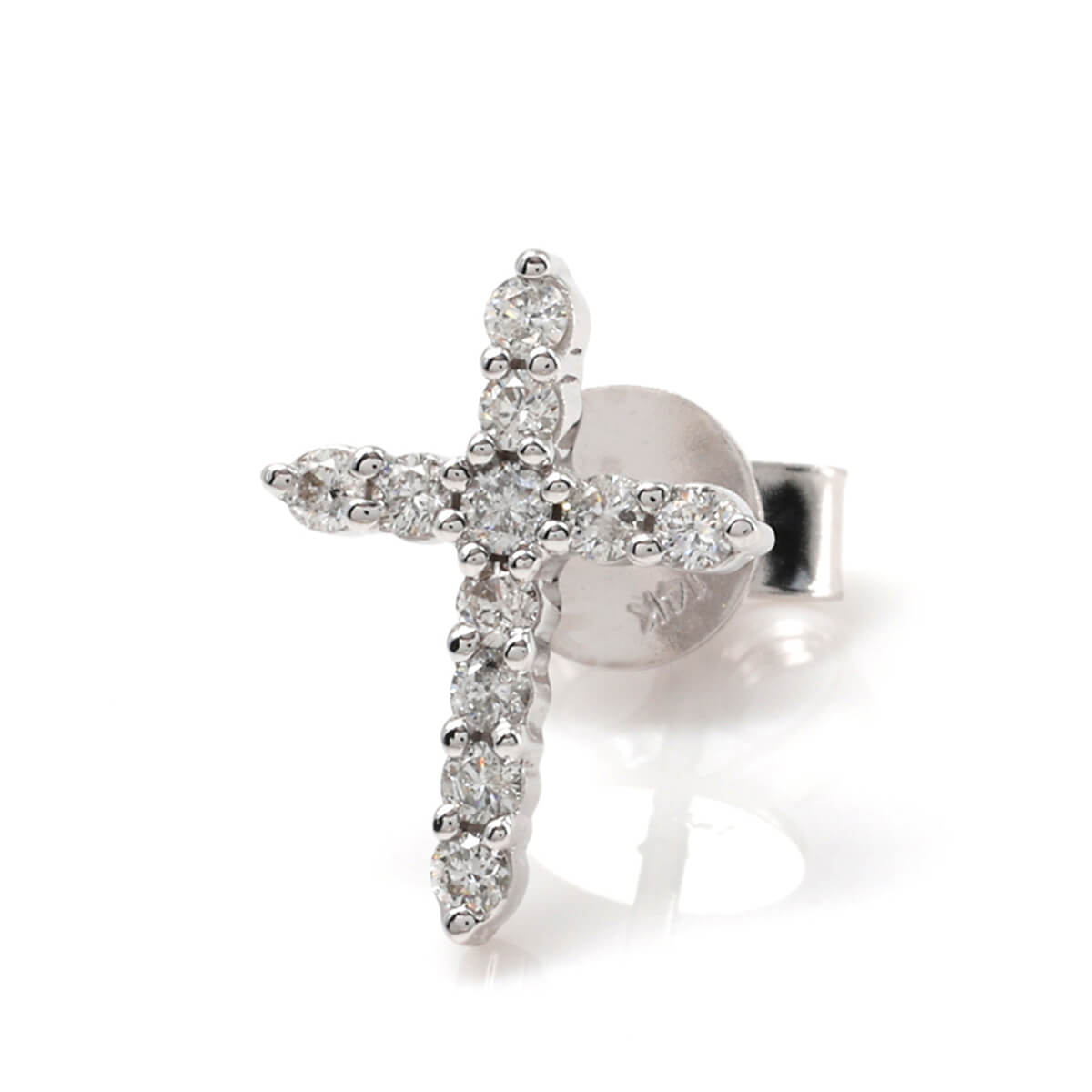 乐天商城 - ダイヤモンド 14K ホワイトゴールド ピアス A0132272-WG