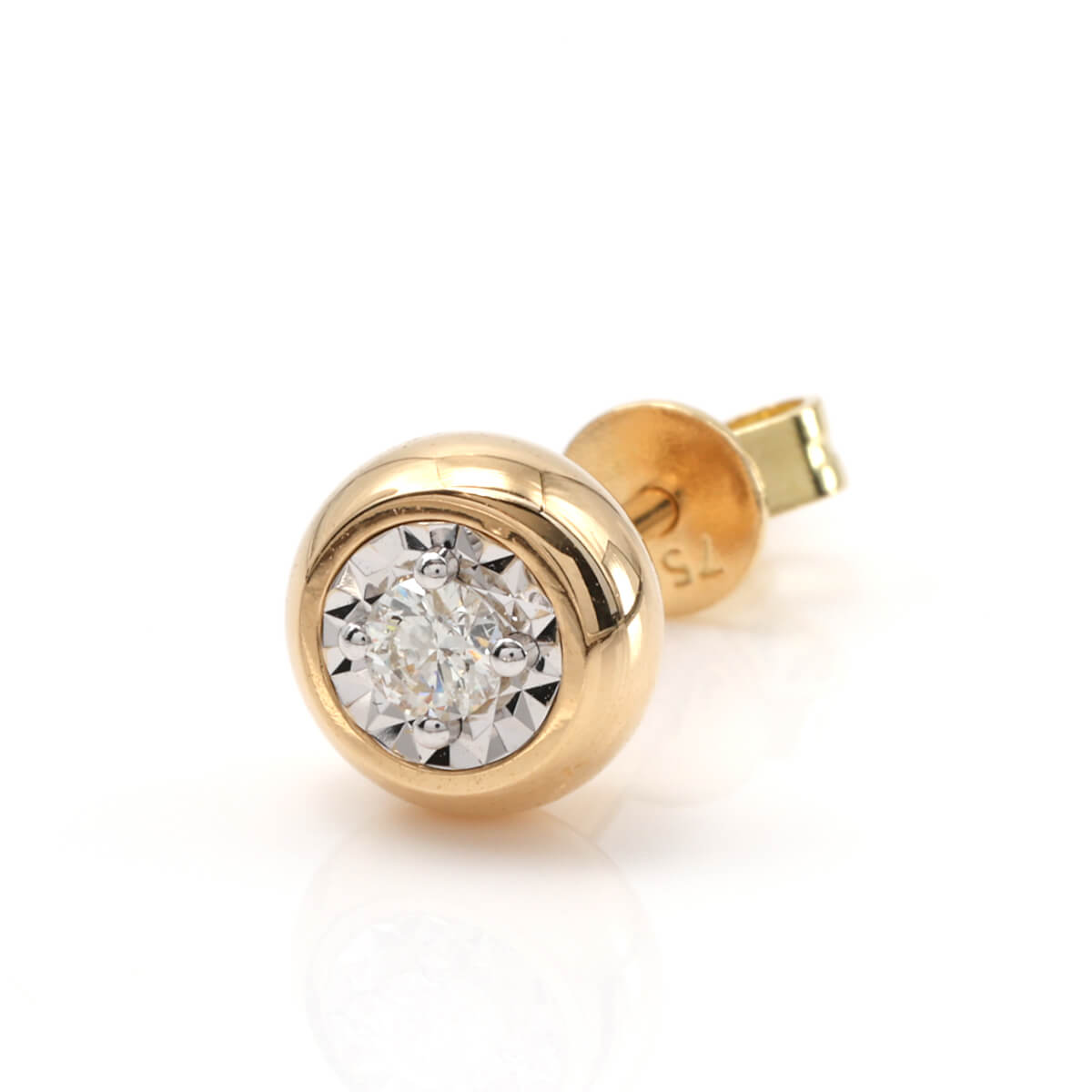 乐天商城 - ダイヤモンド 18K イエローゴールド ピアス 6.8mm E24076C-18KY
