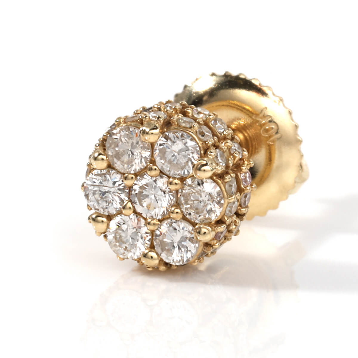 ダイヤモンド 10K イエローゴールド ピアス 6.5mm A125662