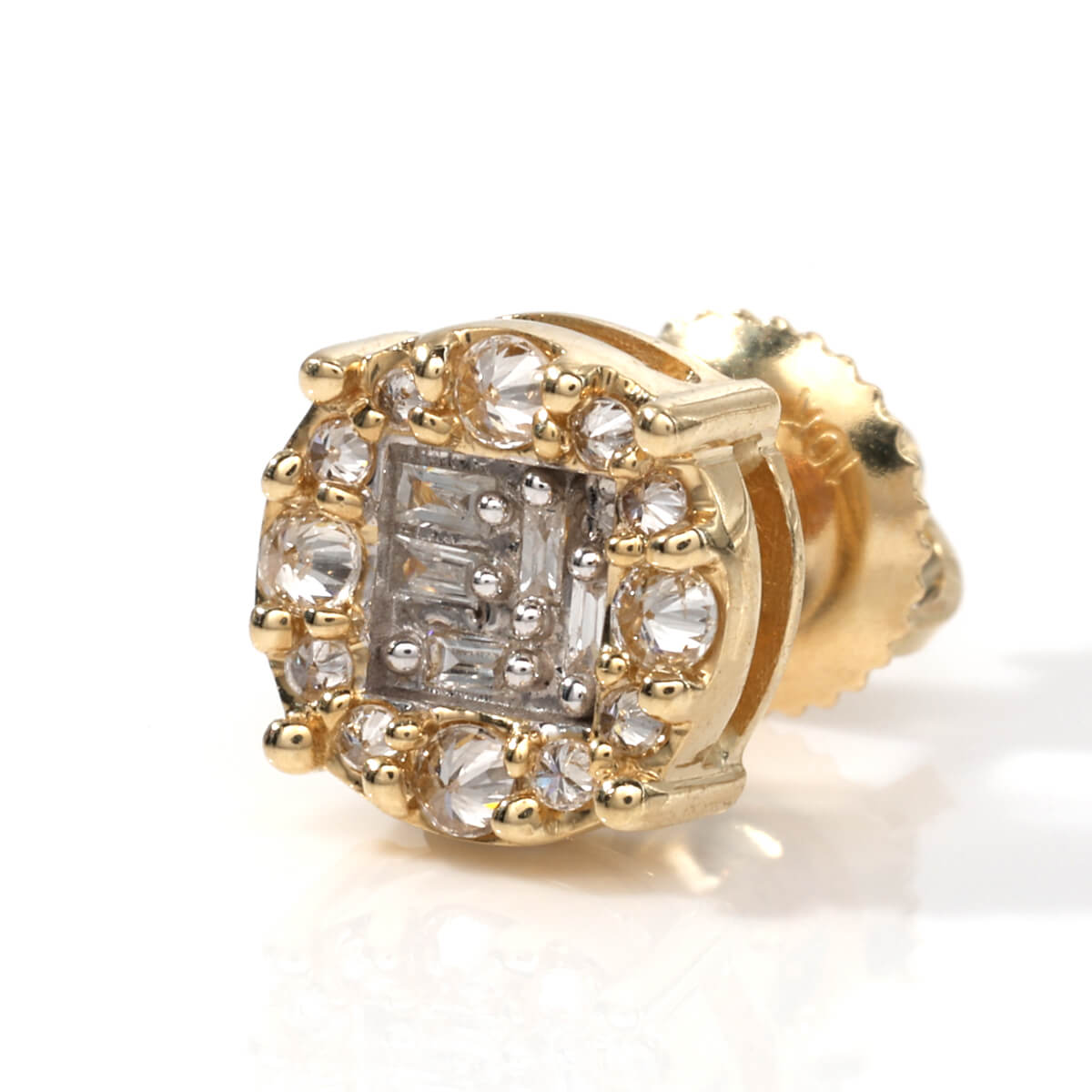 ダイヤモンド 10K イエローゴールド ピアス 7.7mm A145240