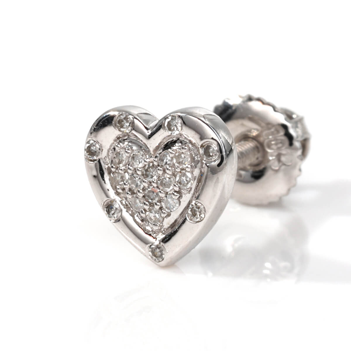 ダイヤモンド 10K ホワイトゴールド ピアス A137061