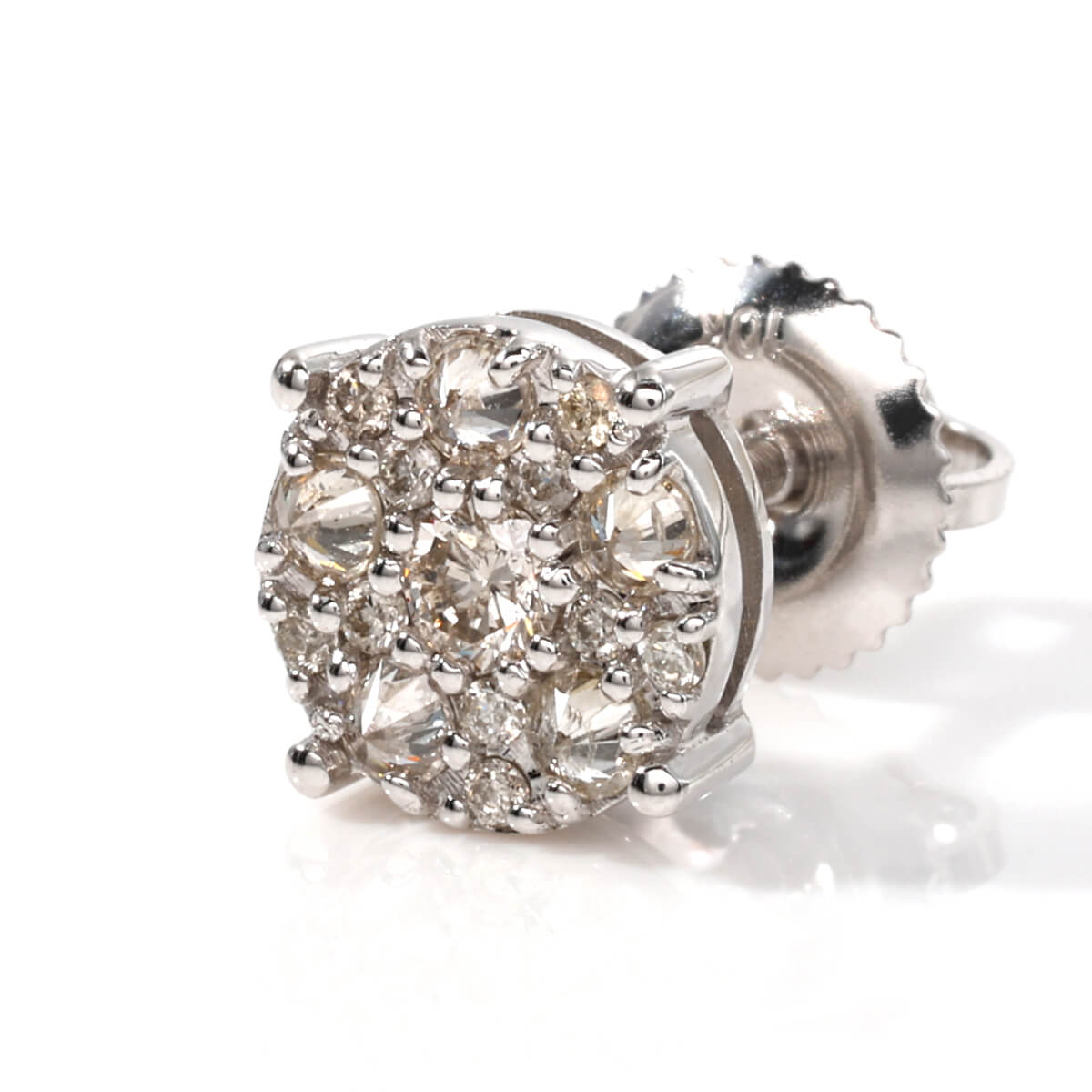 ダイヤモンド 10K ホワイトゴールド ピアス 7.4mm A145231