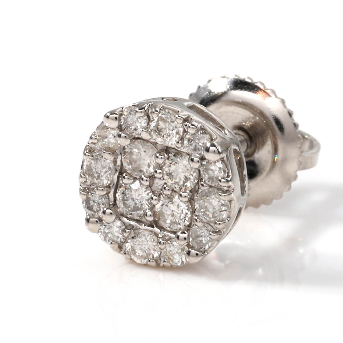 ダイヤモンド 10K ホワイトゴールド ピアス 7.5mm AGME-204-WG