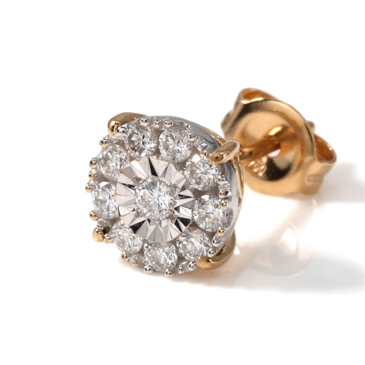 ダイヤモンド 18K イエローゴールド ピアス 7mm E2456A-18KY