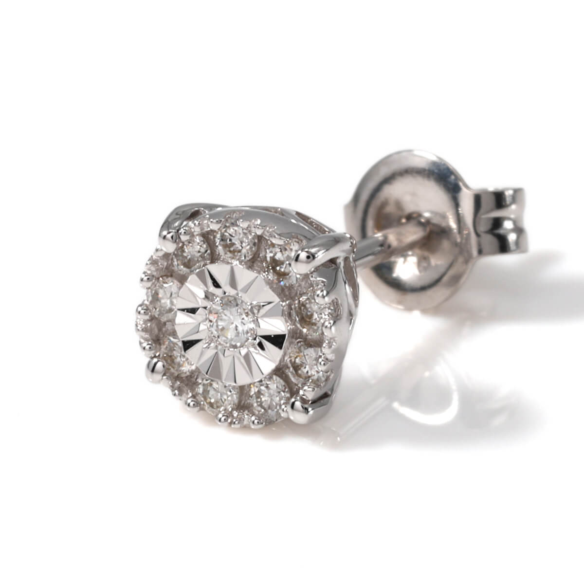 ダイヤモンド 18K ホワイトゴールド ピアス 6mm E2456B-18KW