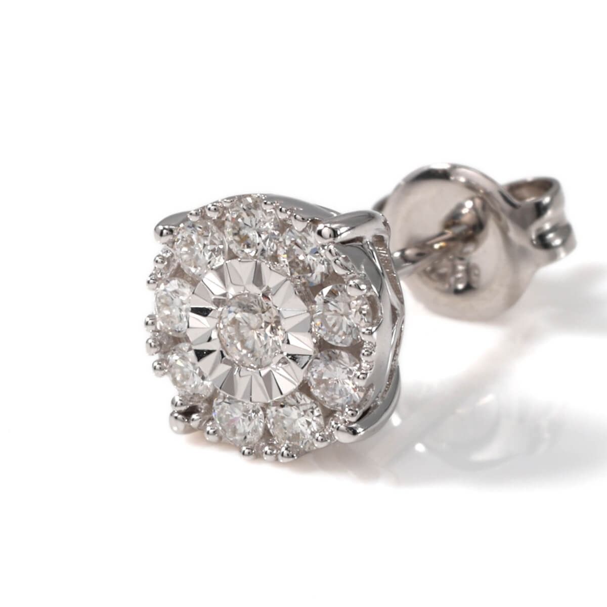 ダイヤモンド 18K ホワイトゴールド ピアス 7mm E2456A-18KW