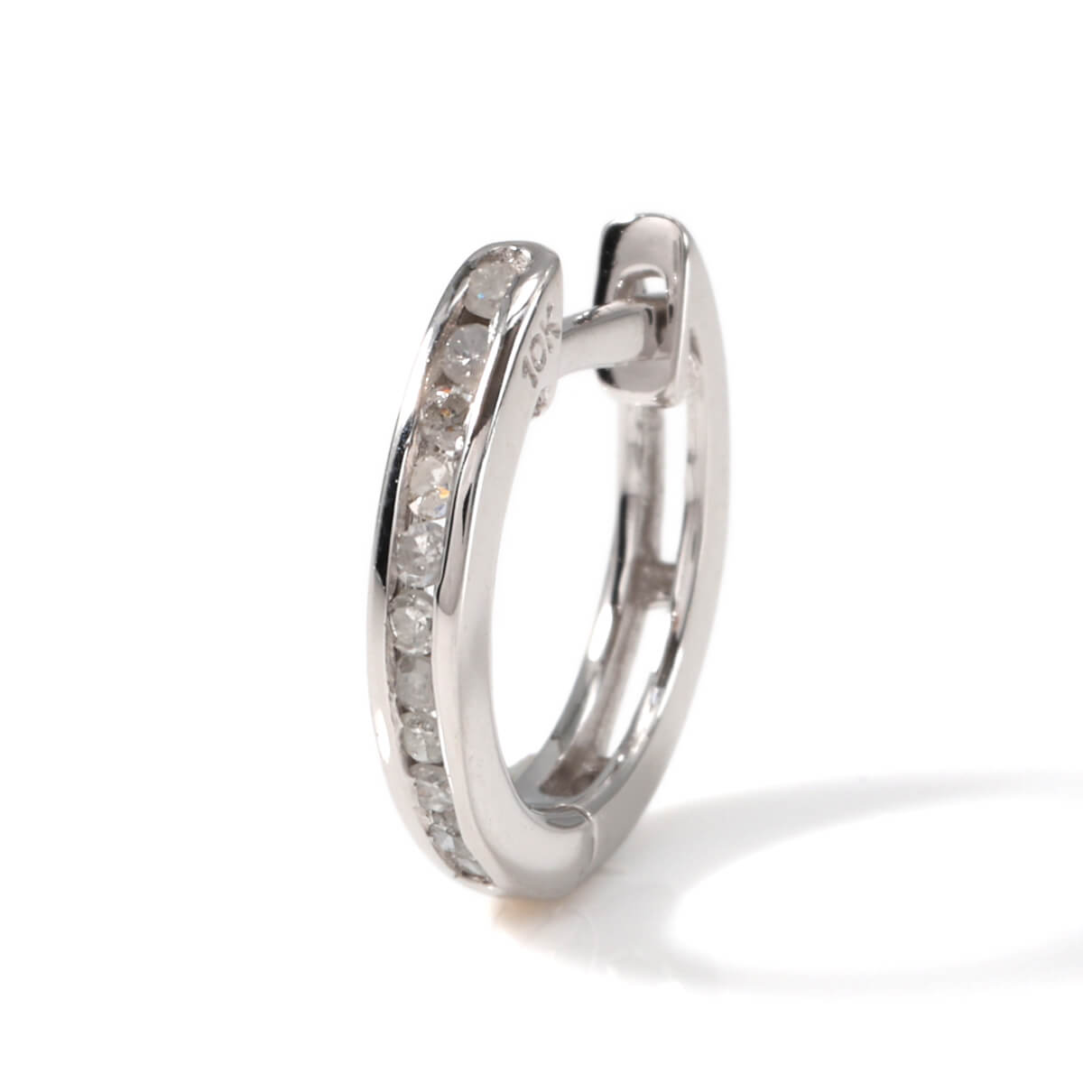 ダイヤモンド 10K ホワイトゴールド ピアス 11mm E1765R-10KW