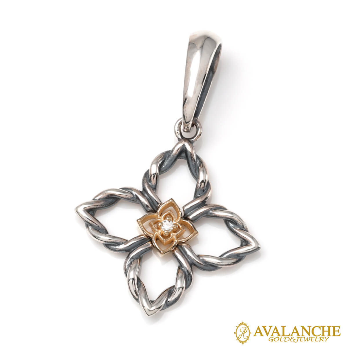 コンビネーション ジュエリー ダイヤモンド ペンダント いぶし加工 3-16670-02