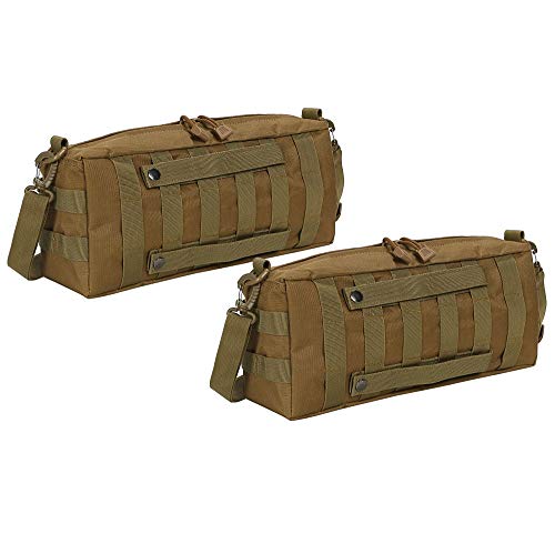 サバゲー バッグ 2個 セット MOLLE モール システム ブラック カーキ ブラウン サイド ポーチ バック パック KRB026 (カーキ)