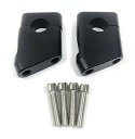 バイク ハンドル アップ バー ライザー アダプター セット 黒 ブラック シルバー アルミ クロム メッキ 汎用 22.2mm 22φ スペーサー ポスト K...