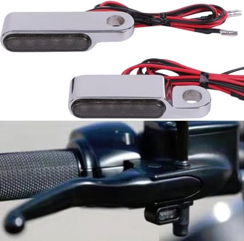 ハーレー 小型 LED ウインカー 左右 2個 セット アンバー ライト ランプ スモーク クリア レンズ KRB187 (スモーク（シルバーボディー）)