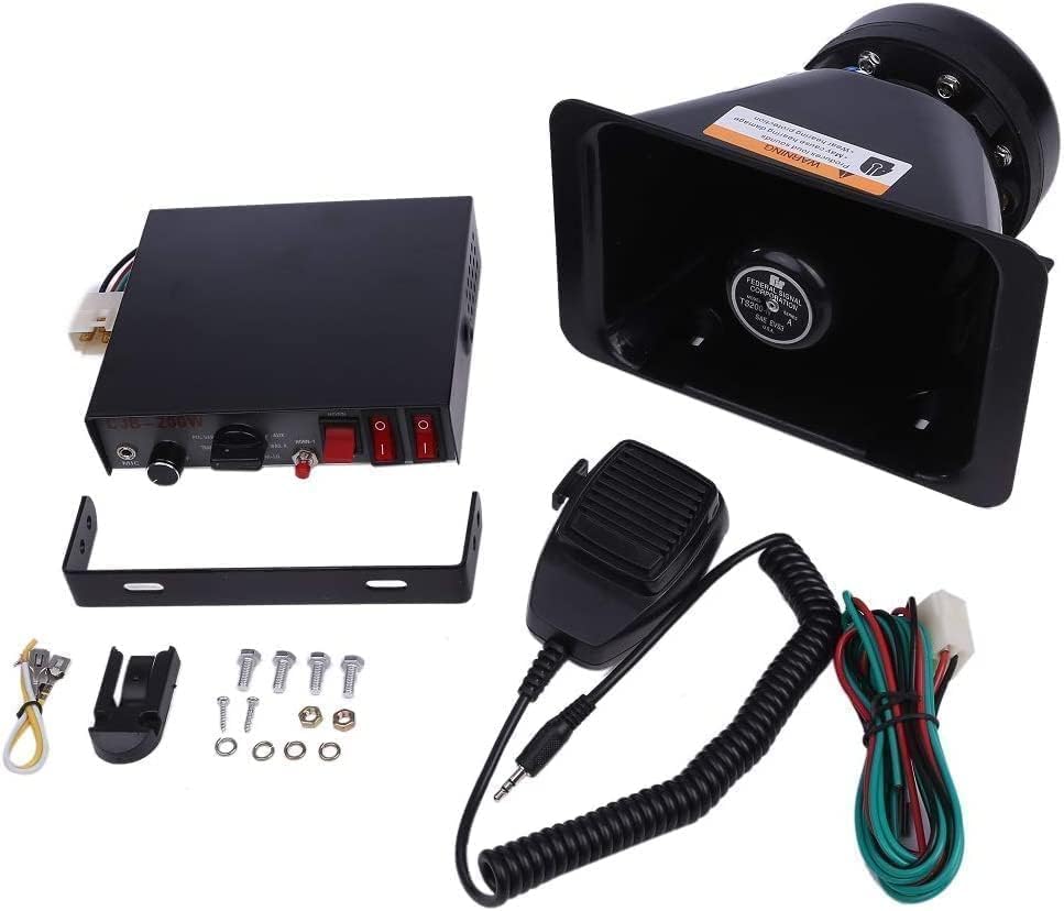 ハイパワー 12V 200W 拡声器 スピーカー アンプ マイク セット サイレン 付き イベント 宣伝 パトロール 防犯 メガホン (12V)